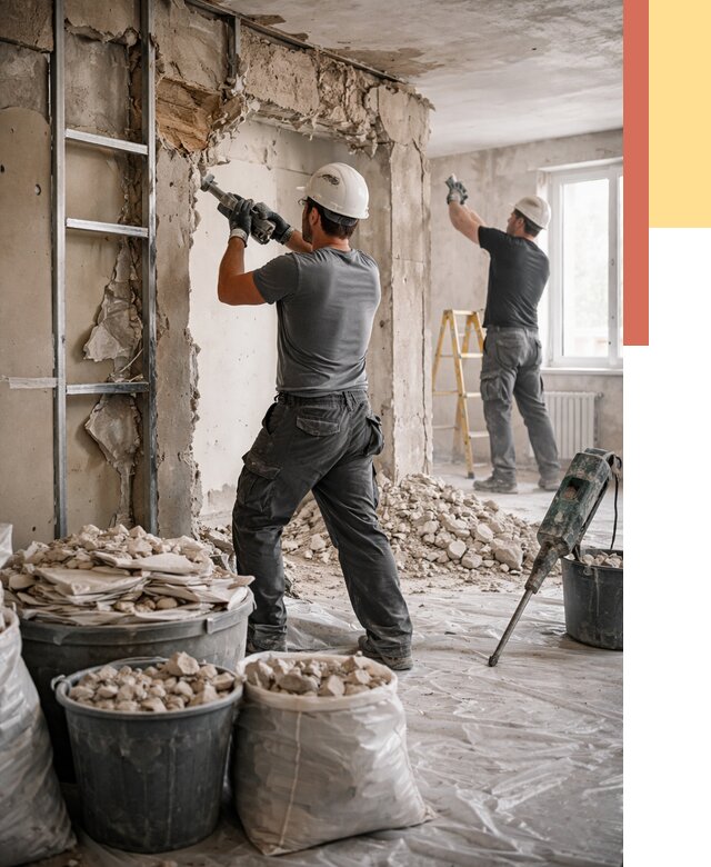 Демонтажные работы в Черняховске от 2830 руб. — услуги и цена под ключ | ОТДЕЛОЧНИК-Чрх