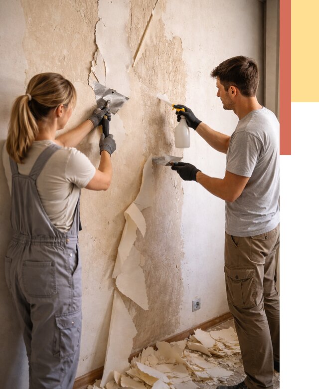 Снятие старых обоев в Черняховске от 5502 руб. под ключ недорого | ОТДЕЛОЧНИК-Чрх