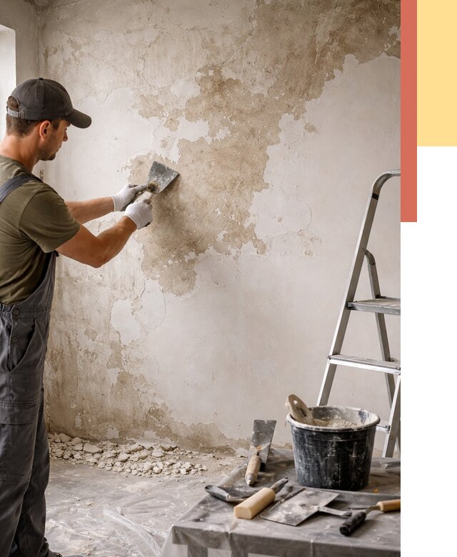 Снятие старой шпаклевки в Черняховске от 1939 руб. — быстро и недорого | ОТДЕЛОЧНИК-Чрх