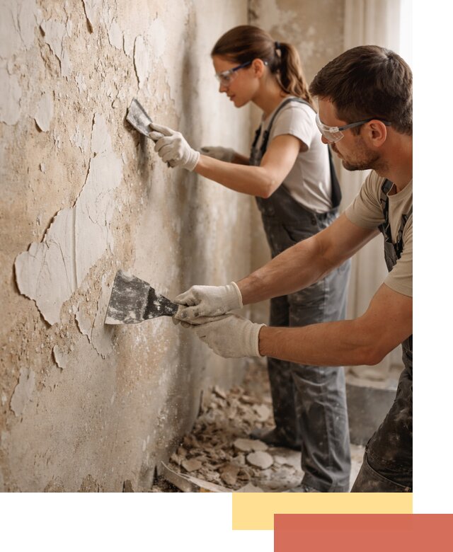 Снятие старой шпаклевки и подготовка поверхностей в Черняховске