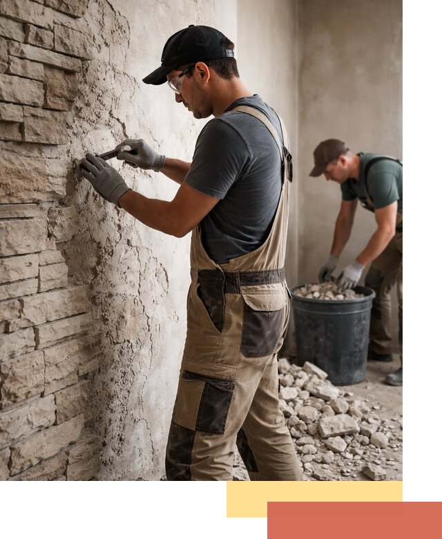 Демонтаж декоративного камня в Черняховске профессионально и безопасно