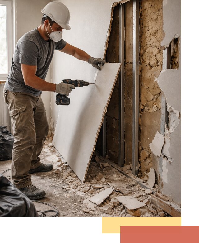 Демонтаж гипсокартона со стен в Черняховске качественно и быстро