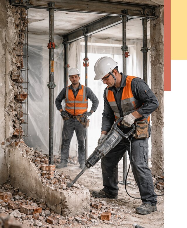 Снос несущих стен в Черняховске от 10742 руб. — демонтаж несущей стены под ключ | ОТДЕЛОЧНИК-Чрх