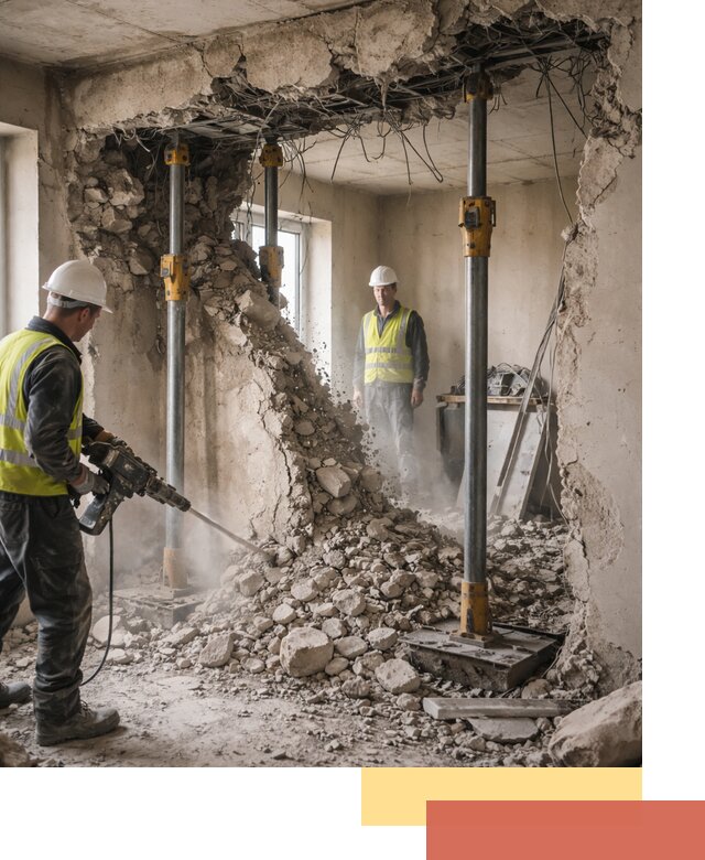 Снос несущих стен в Черняховске с гарантией безопасности и качества