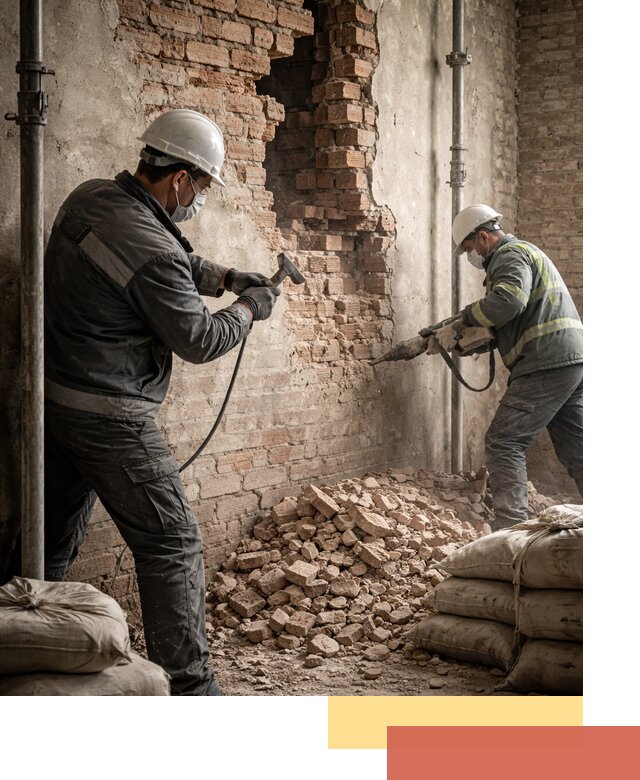 Демонтаж кирпичных стен в Черняховске быстро и безопасно