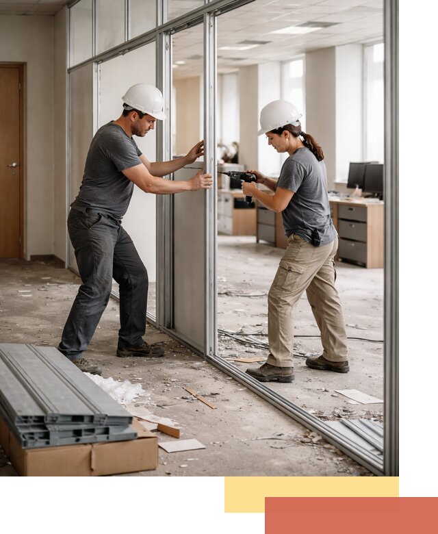 Демонтаж алюминиевых перегородок в Черняховске быстро и аккуратно