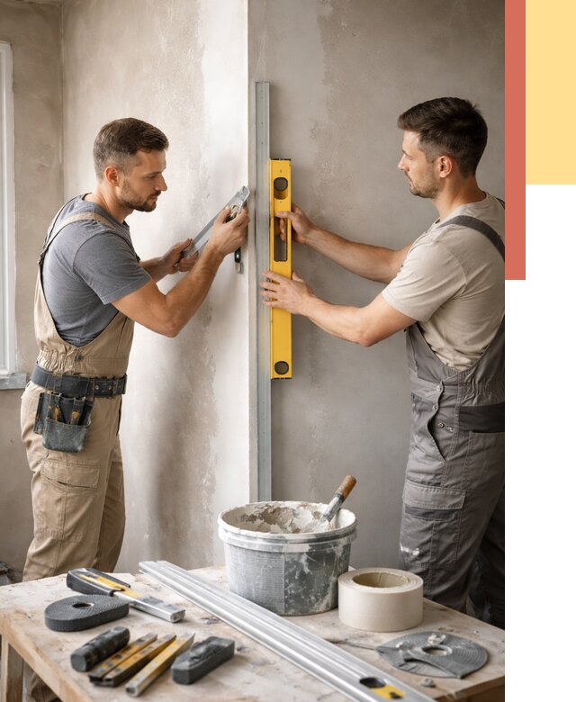 Выведение углов стен в Черняховске от 1939 руб. быстро и недорого | ОТДЕЛОЧНИК-Чрх