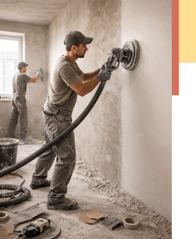 Шлифовка стен в Черняховске от 1258 руб/м2 — быстро и недорого | ОТДЕЛОЧНИК-Чрх