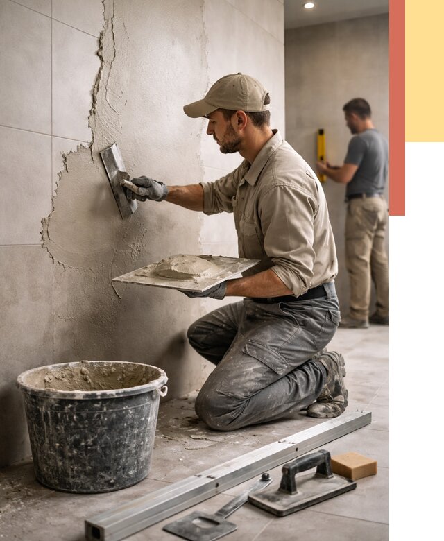 Штукатурка стен в ванной в Черняховске от 4716 руб./м² — выравнивание под ключ | ОТДЕЛОЧНИК-Чрх