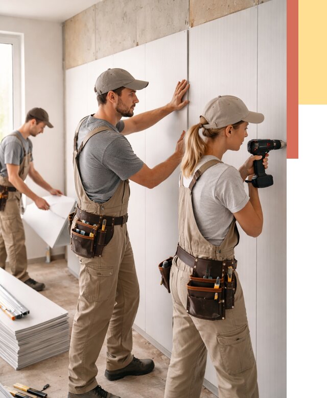 Монтаж ПВХ панелей на стены в Черняховске от 472 руб/м2 — быстро и недорого | ОТДЕЛОЧНИК-Чрх