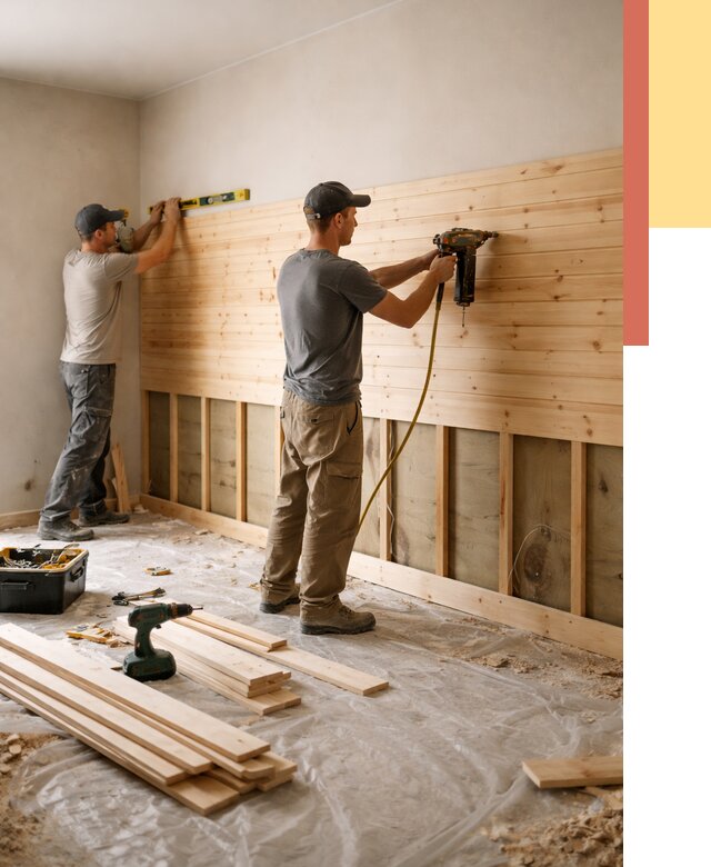 Монтаж деревянной вагонки на стены в Черняховске от 7860 руб. | Услуги монтажа вагонки | ОТДЕЛОЧНИК-Чрх