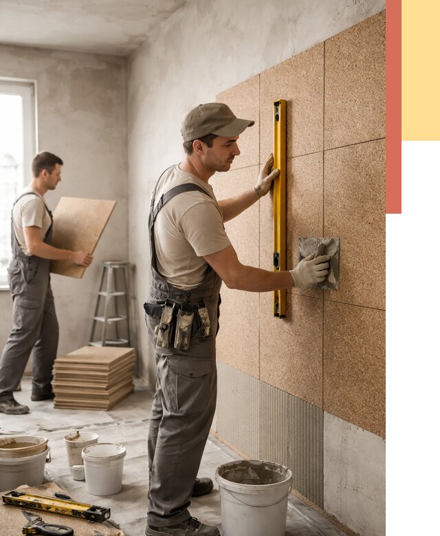 Монтаж пробковых панелей на стены в Черняховске от 3668 руб. — ОТДЕЛОЧНИК-Чрх