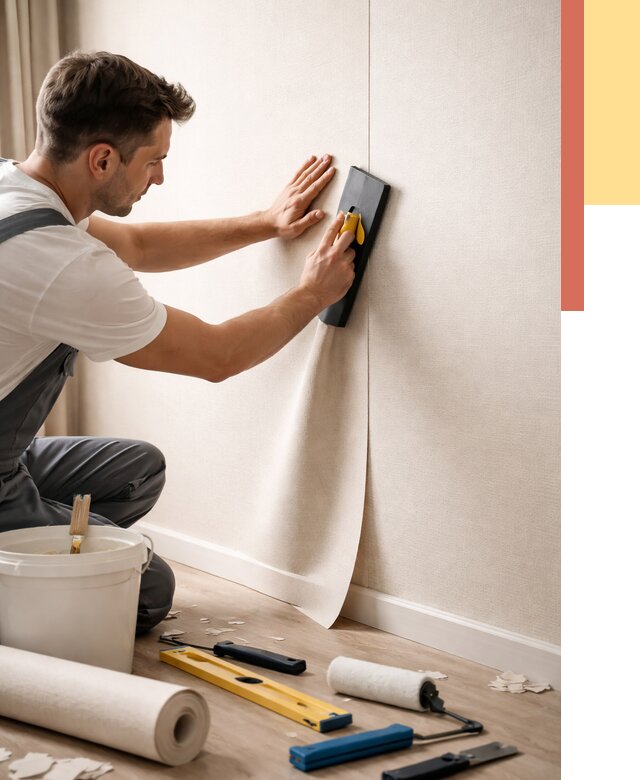 Поклейка виниловых обоев в Черняховске от 4716 руб. | Быстро и недорого — ОТДЕЛОЧНИК-Чрх