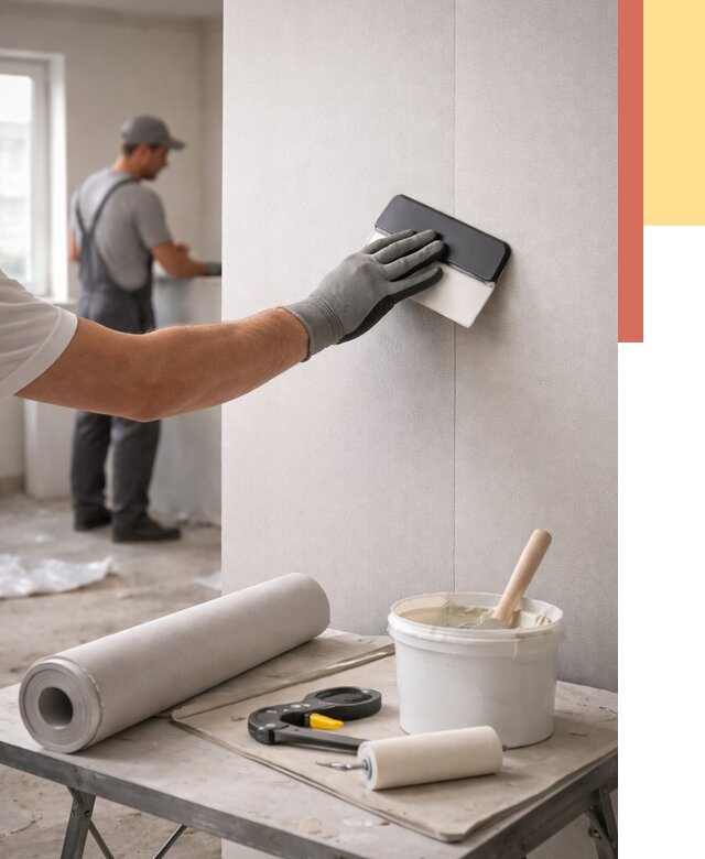 Поклейка обоев под покраску в Черняховске от 3668 руб. за м2 | ОТДЕЛОЧНИК-Чрх