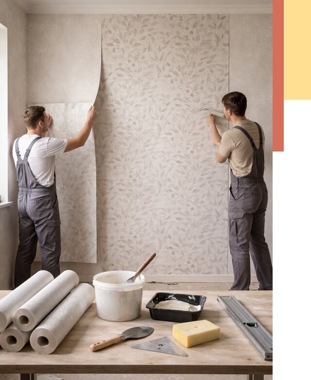 Поклейка обоев с подбором рисунка в Черняховске от 3668 руб. | ОТДЕЛОЧНИК-Чрх - быстро и недорого