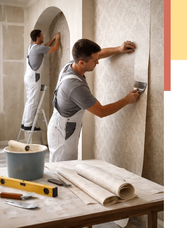 Поклейка обоев на сложные стены в Черняховске от 2934 руб. под ключ | ОТДЕЛОЧНИК-Чрх