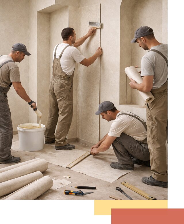 Поклейка обоев на сложные стены и неровные поверхности в Черняховске