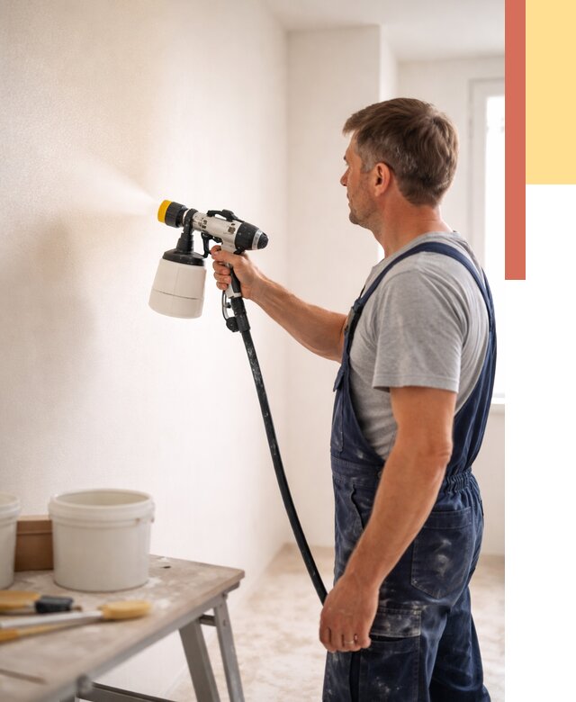 Покраска стен краскопультом в Черняховске от 7860 руб. — механизированная покраска | ОТДЕЛОЧНИК-Чрх