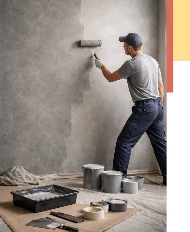 Покраска стен под бетон в Черняховске от 681 руб. за м2 — быстро и недорого | ОТДЕЛОЧНИК-Чрх