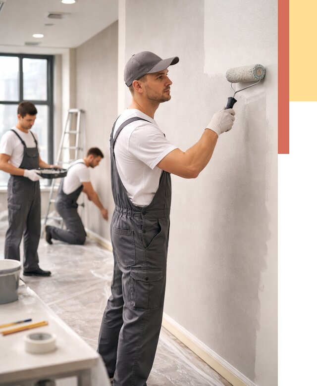 Покраска стен в офисе в Черняховске от 8908 руб. — быстро и недорого | ОТДЕЛОЧНИК-Чрх