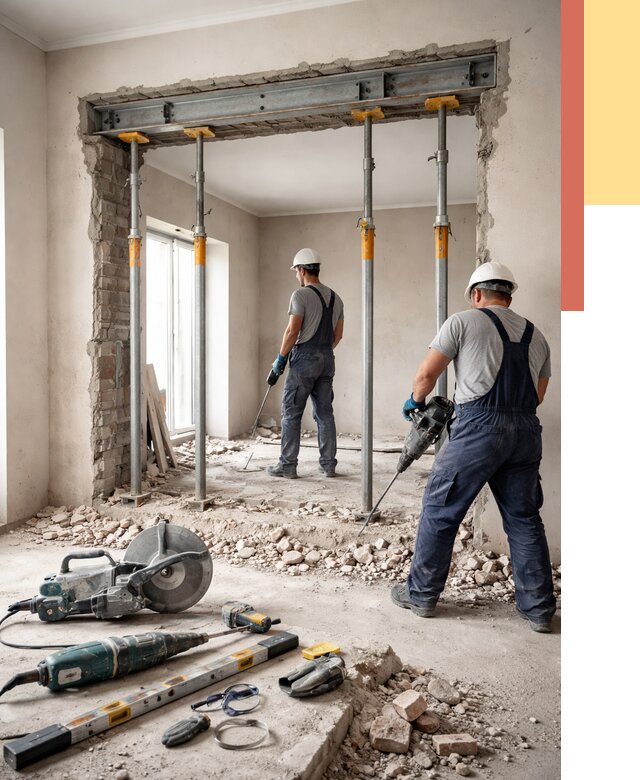 Прорезка проема в стене в Черняховске от 4716 руб. — быстро и недорого | ОТДЕЛОЧНИК-Чрх