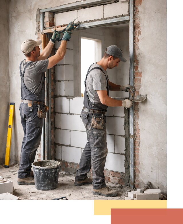 Закладка дверного проема под ключ в Черняховске: демонтаж, монтаж, отделка