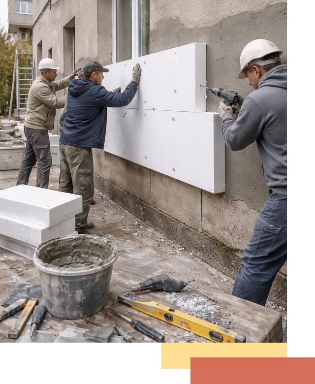 Утепление наружных стен пенопластом в Черняховске