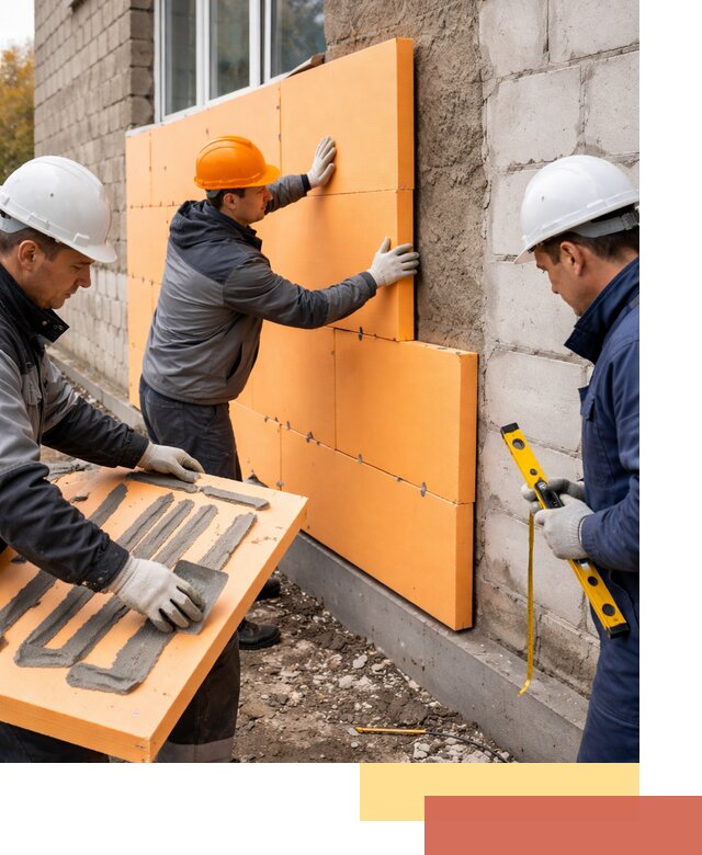 Утепление фасада пеноплексом под ключ в Черняховске
