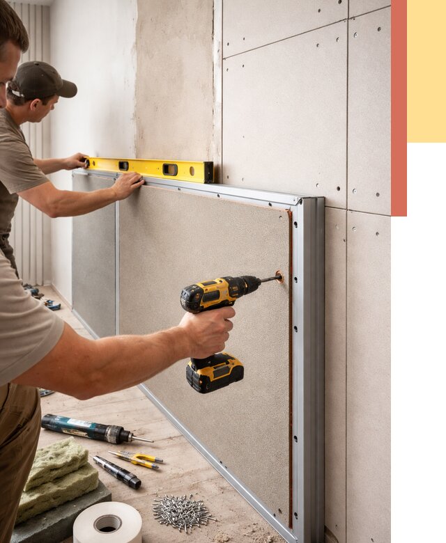 Шумоизоляция стен панелями ЗИПС в Черняховске от 2306 руб./м² под ключ | ОТДЕЛОЧНИК-Чрх