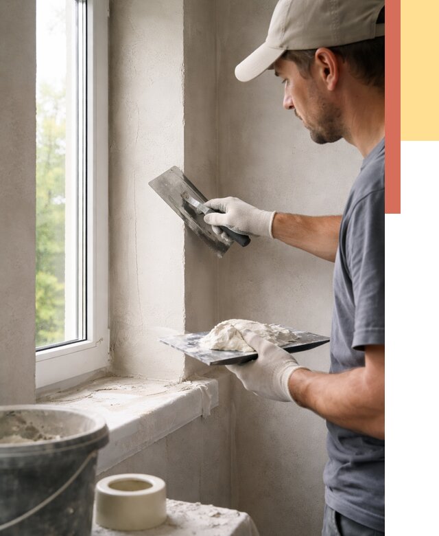 Штукатурка откосов в Черняховске от 4716 руб/м² — услуги и выравнивание под ключ | ОТДЕЛОЧНИК-Чрх