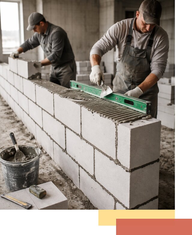 Кладка перегородок из газобетона в Черняховске быстро и качественно