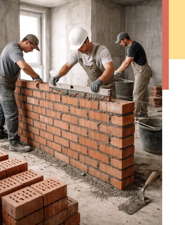 Кладка перегородок из кирпича в Черняховске от 3668 руб. за м² | ОТДЕЛОЧНИК-Чрх