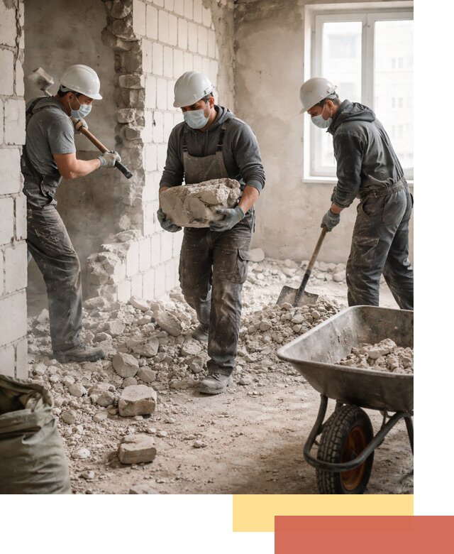 Демонтаж блочных перегородок в Черняховске быстро и аккуратно