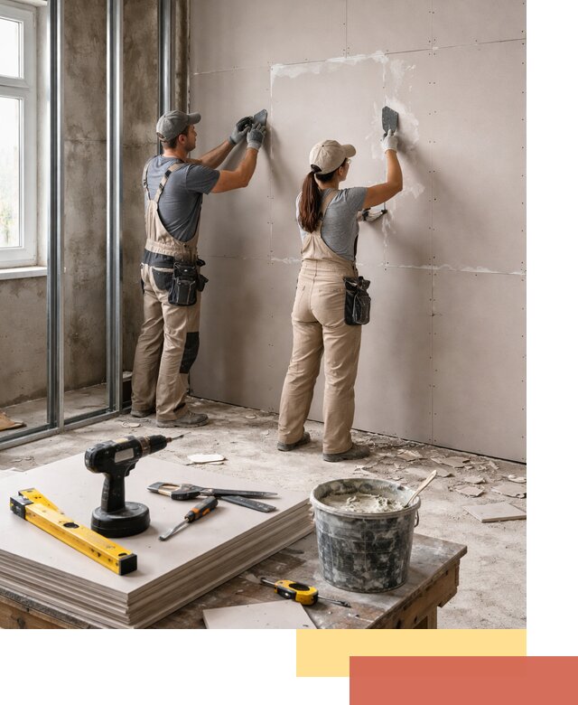 Монтаж двухслойной перегородки из гипсокартона в Черняховске