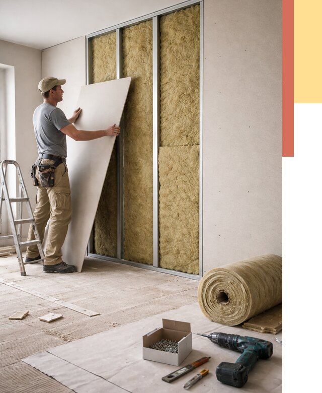 Перегородка из гипсокартона с шумоизоляцией в Черняховске от 3270 руб. | ОТДЕЛОЧНИК-Чрх