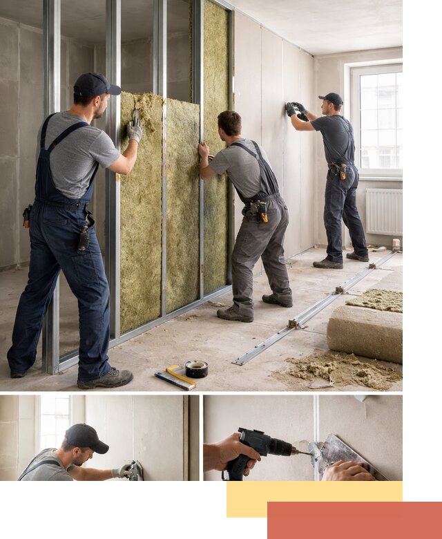 Перегородка из гипсокартона с шумоизоляцией в Черняховске — монтаж под ключ