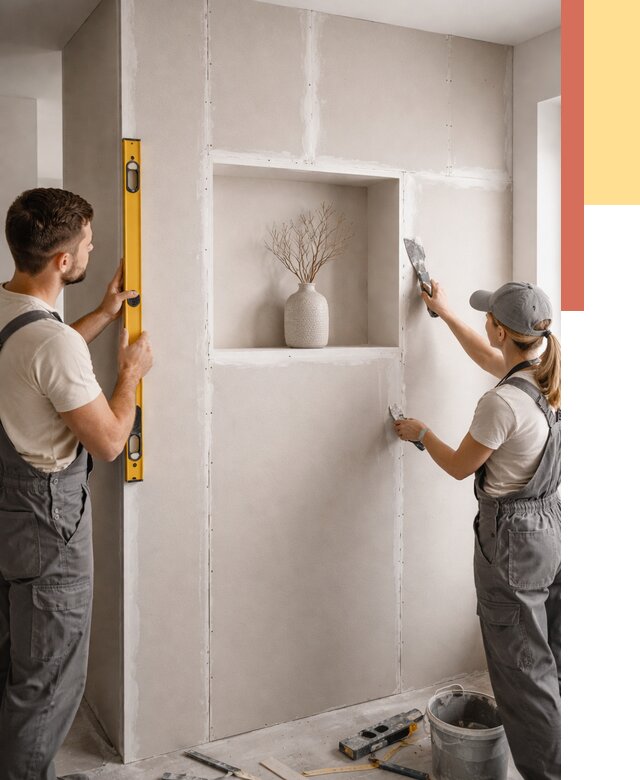 Перегородка из гипсокартона с нишей в Черняховске от 3406 руб. под ключ | ОТДЕЛОЧНИК-Чрх