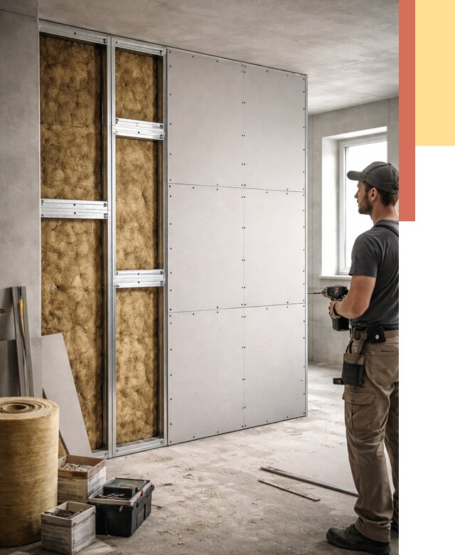 Усиленная перегородка под навеску в Черняховске от 13414 руб. — монтаж под ключ | ОТДЕЛОЧНИК-Чрх