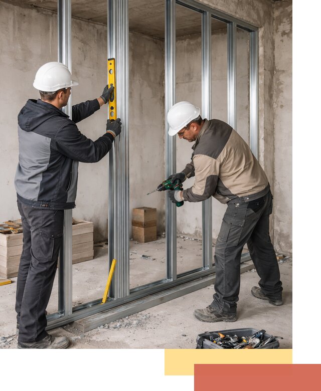 Монтаж каркаса перегородки из профиля в Черняховске