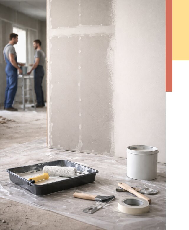 Покраска перегородок из гипсокартона в Черняховске от 4716 руб. под ключ | ОТДЕЛОЧНИК-Чрх