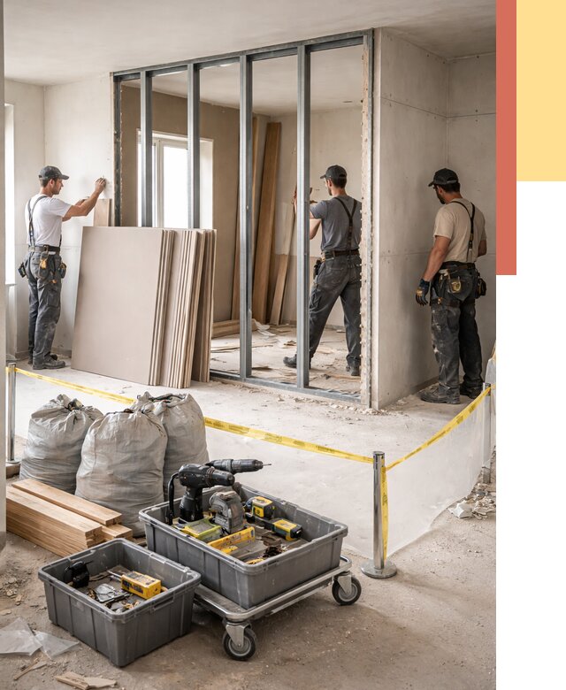 Перенос гипсокартонной перегородки в Черняховске под ключ от 4716 руб. | Демонтаж и монтаж – ОТДЕЛОЧНИК-Чрх