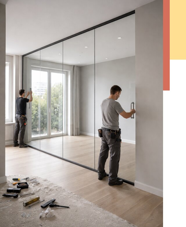 Изготовление стеклянных перегородок в Черняховске от 12943 руб. под ключ | ОТДЕЛОЧНИК-Чрх