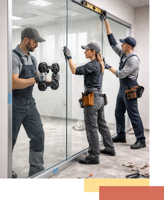 Профессиональный монтаж стеклянных перегородок в Черняховске