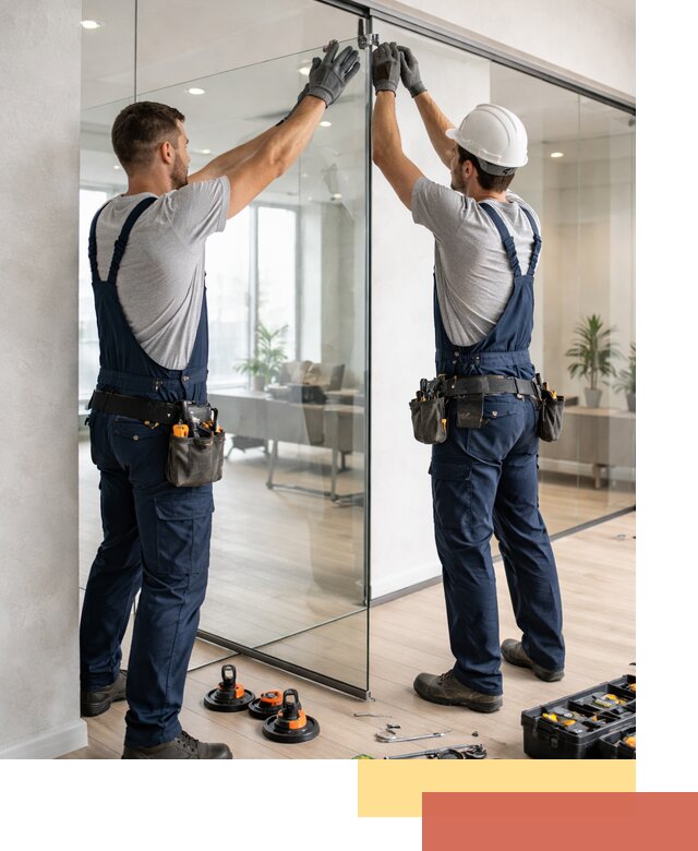 Безрамные стеклянные перегородки под ключ в Черняховске