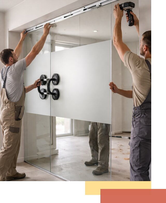 Матовые стеклянные перегородки под ключ в Черняховске