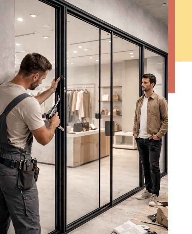 Стеклянные перегородки для магазинов в Черняховске от 8594 руб. под ключ | ОТДЕЛОЧНИК-Чрх