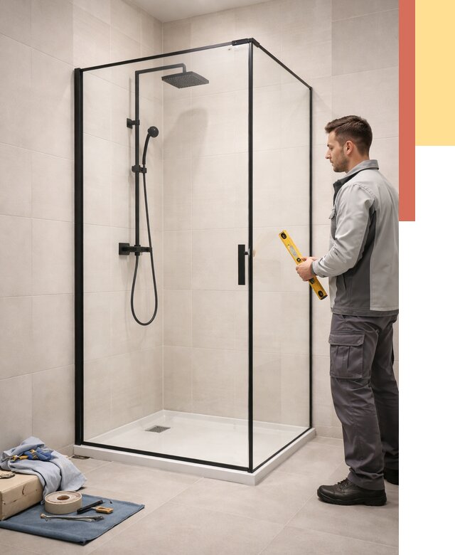 Стеклянные перегородки для душа в Черняховске от 13100 руб. | Монтаж под ключ — ОТДЕЛОЧНИК-Чрх