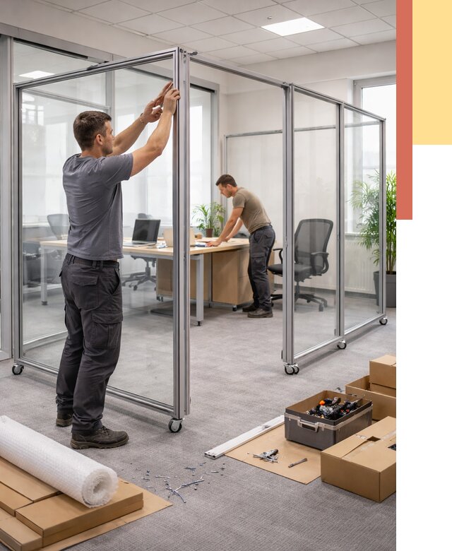 Мобильные офисные перегородки в Черняховске от 13100 руб. — установка под ключ | ОТДЕЛОЧНИК-Чрх