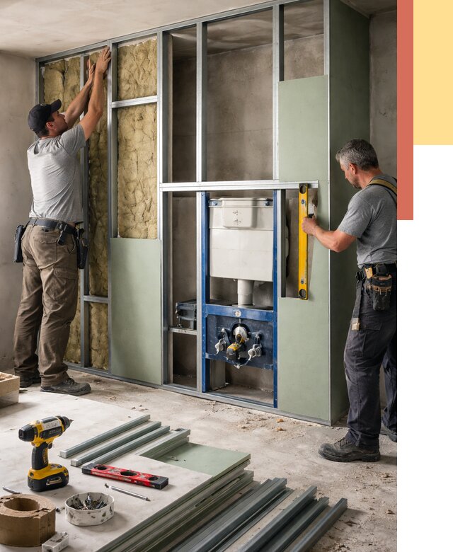 Установка сантехнических перегородок в Черняховске от 8908 руб. | ОТДЕЛОЧНИК-Чрх