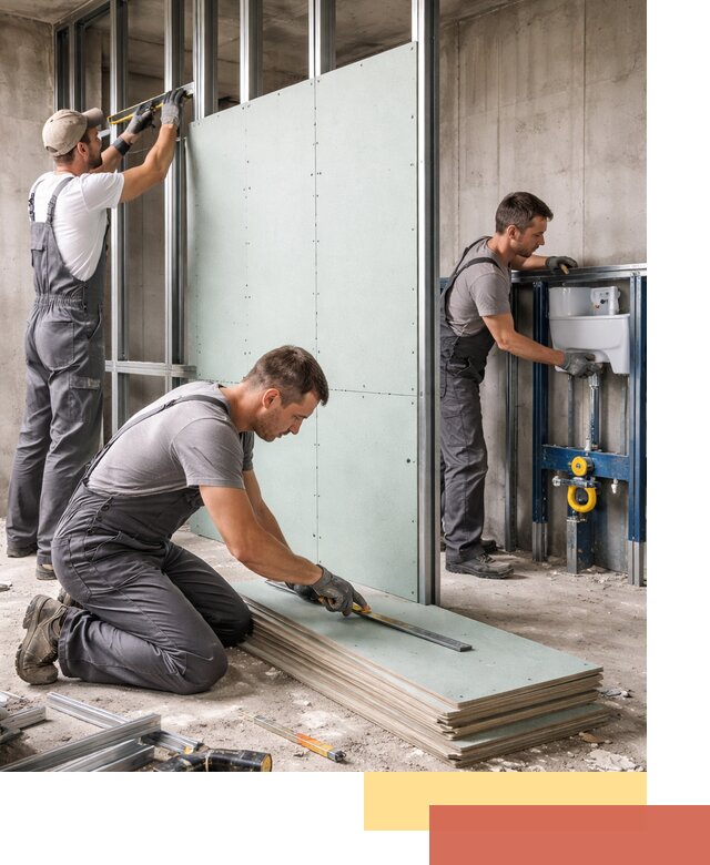 Монтаж и ремонт сантехнических перегородок в Черняховске